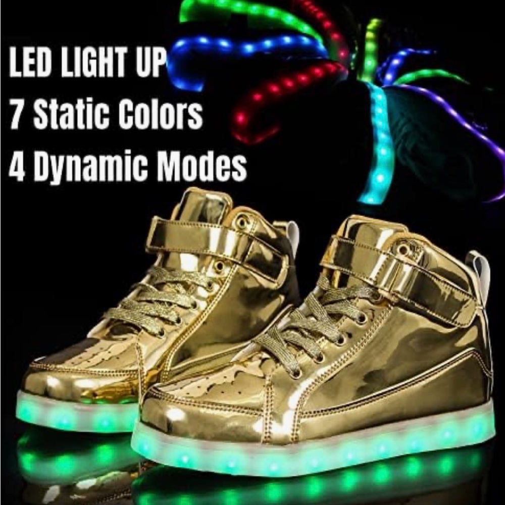 IGXX METALLIC LED CHARGING light up kids 1 shoes gold glow sneakers girl